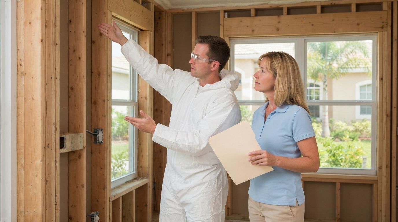 Homeowner discussing spray foam insulation service in Port Saint Lucie Florida