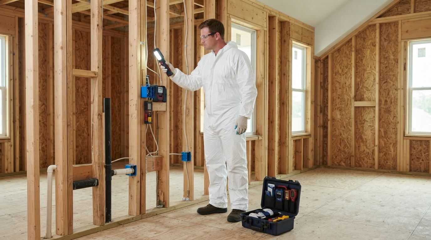 Skilled technician preparing professional spray foam equipment in Port Saint Lucie