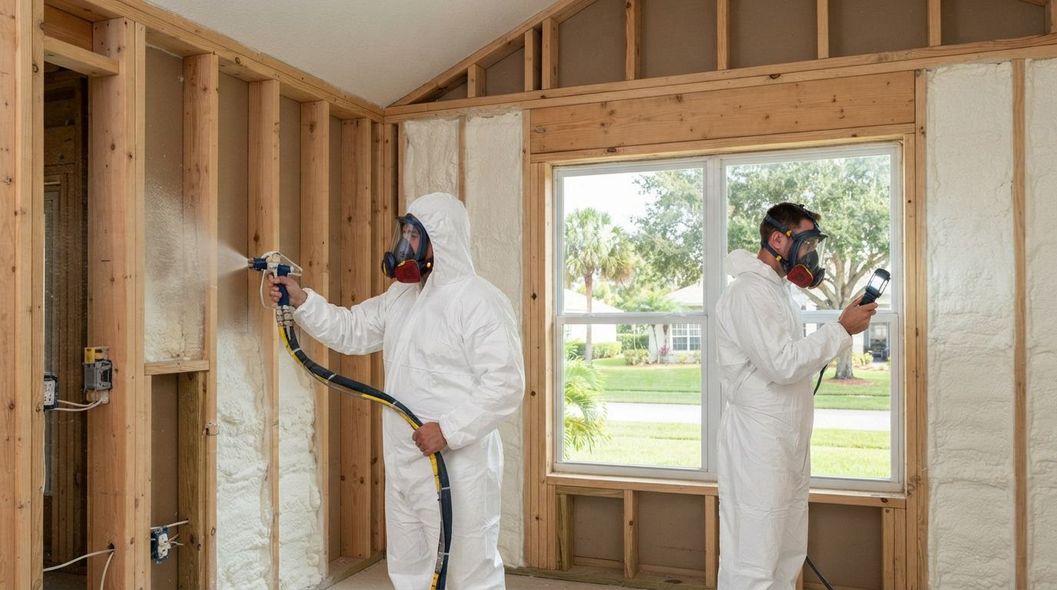 Port Saint Lucie Spray Foam Pros technicians working on residential insulation