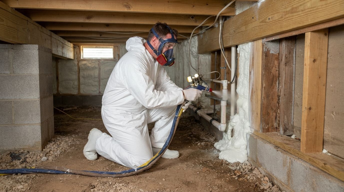 Professional crawl space insulation technician in Port Saint Lucie Florida