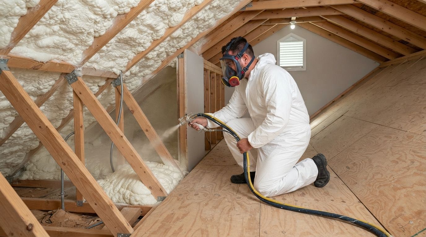 Professional open cell spray foam technician in Port Saint Lucie Florida