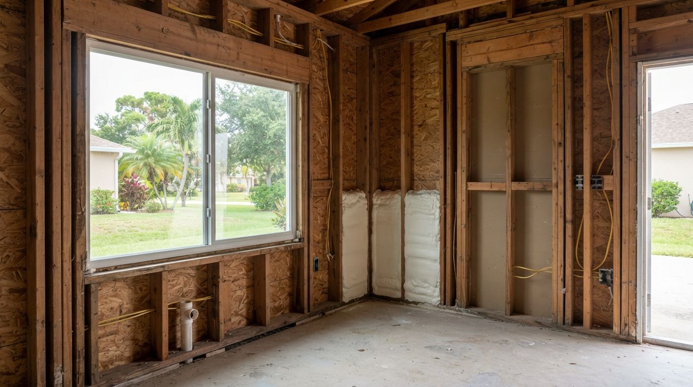 Insulation gaps and air-sealing problems in a Port St. Lacie residential property