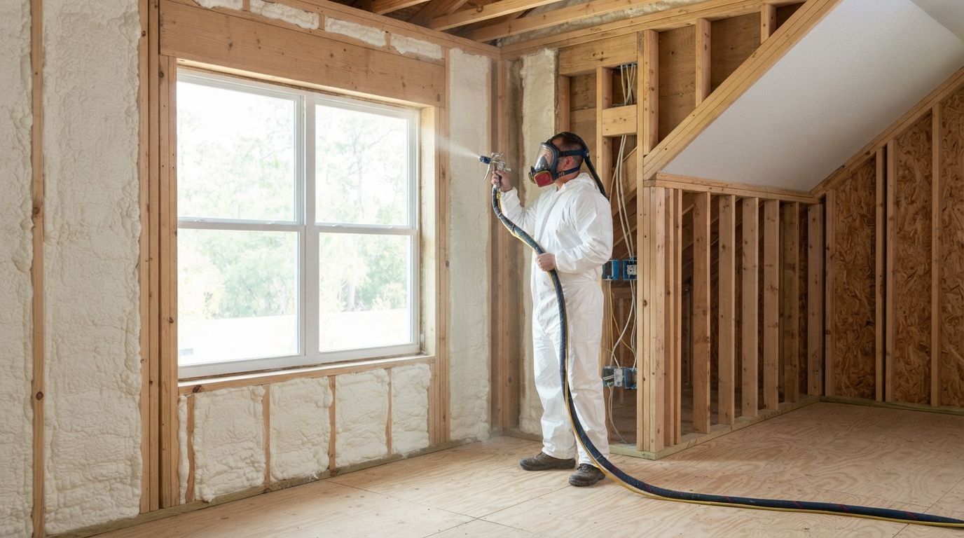 Professional closed cell spray foam technician in Port Saint Lucie Florida