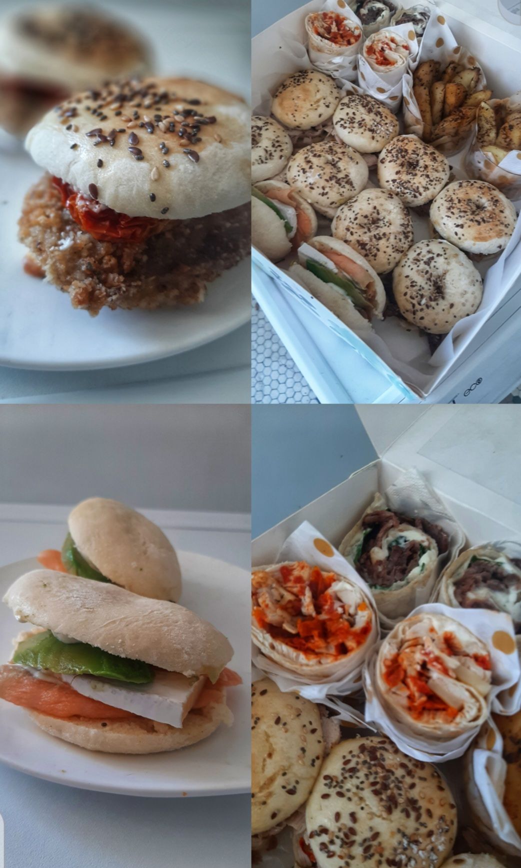 Un collage de cuatro imágenes de diferentes tipos de comida.