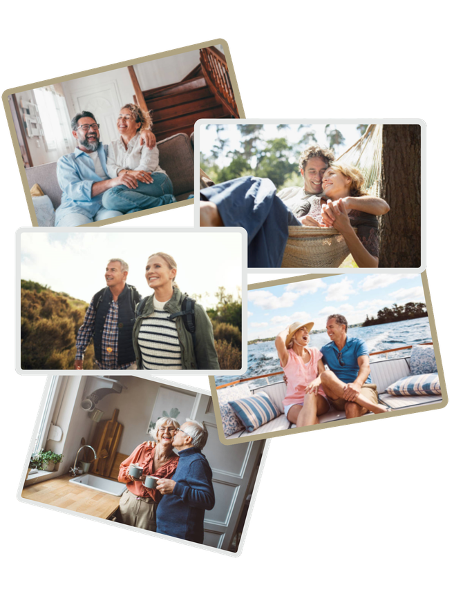 A collage of four pictures of people sitting on a couch.