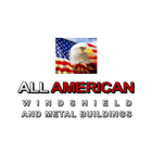 All American Windshield logo with eagle over U.S. flag in red, white, and blue