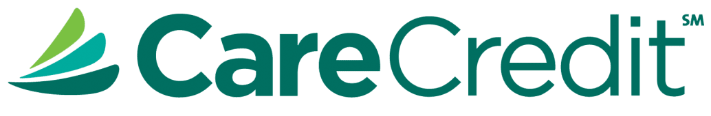 A close up of the carecredit logo on a white background