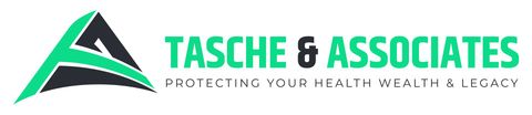 The logo for tasche & associates is green and black