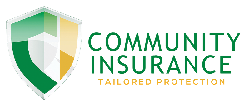 The logo for community insurance tailored protection has a shield on it.