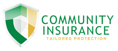 The logo for community insurance tailored protection has a shield on it.