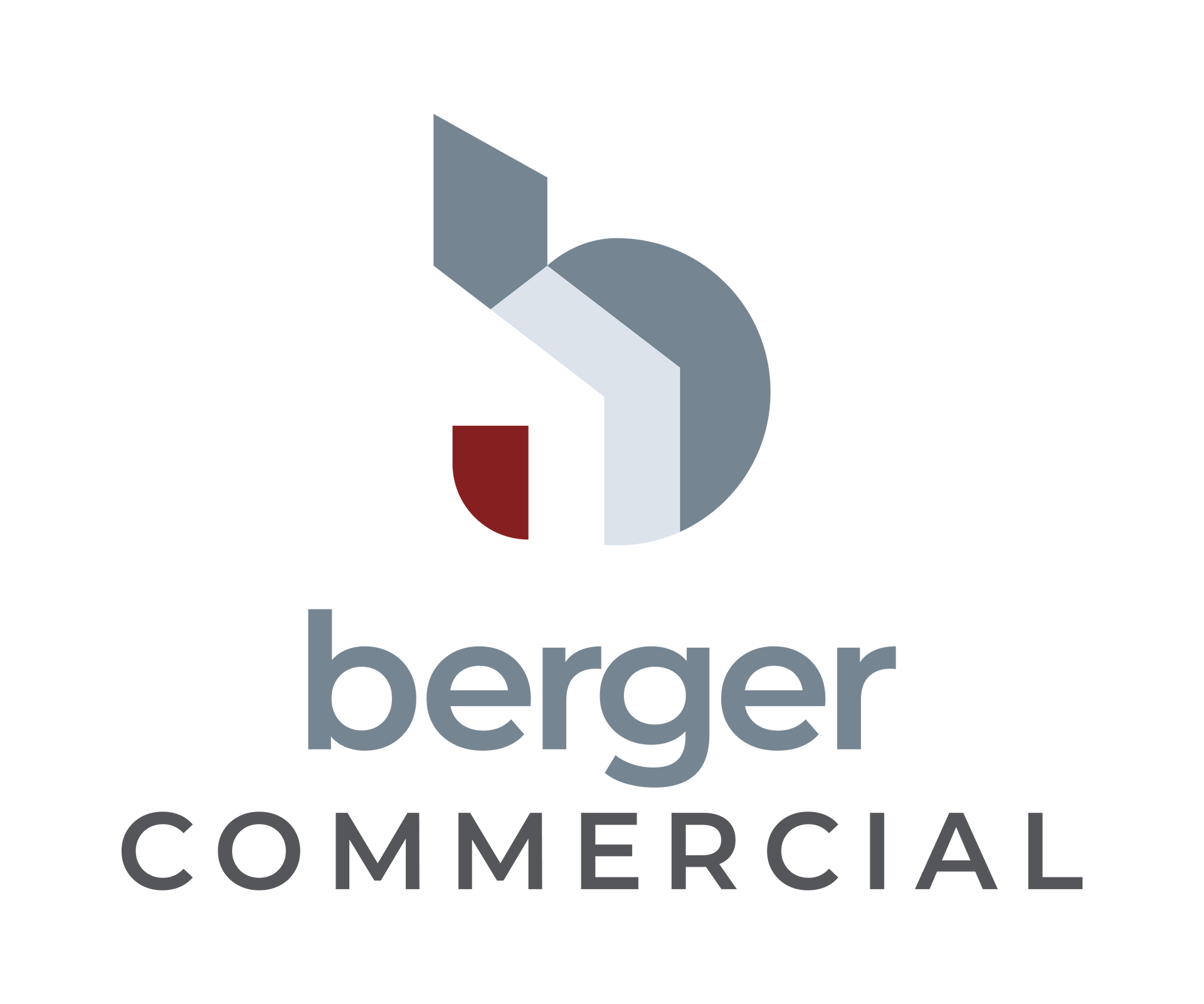 Logo for Berger Commercial featuring a stylized letter
