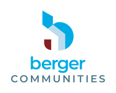 Logo for Berger Communities: a stylized blue and red house icon next to the company name in blue and gray text.