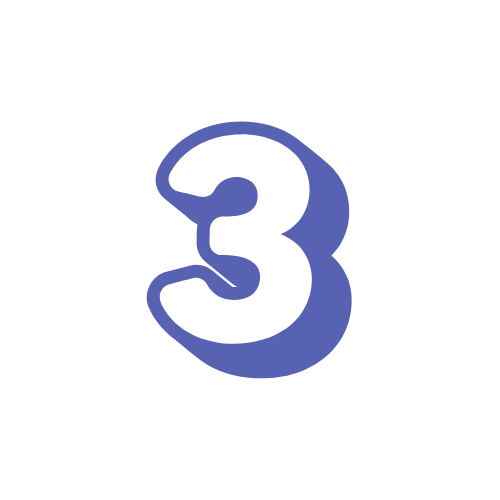 Purple number 3 logo on a white background