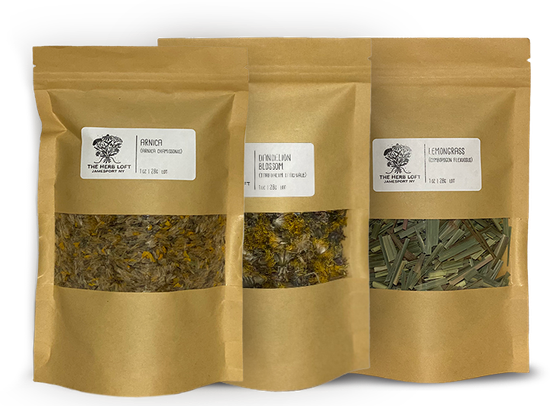 Herb Loft dried arnica dandelion blossom lemongrass