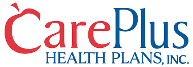 CarePlus Health Plans, Inc. logo with red apple graphic and blue text.