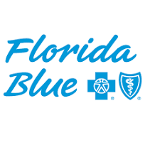 Florida Blue logo with blue text and symbols.