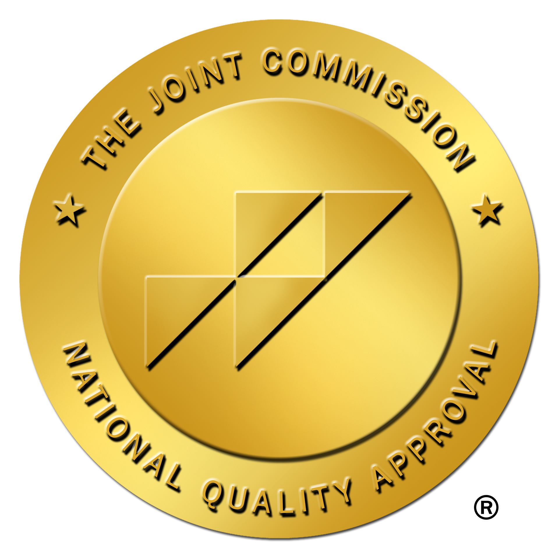 The Joint Commission seal, gold, with logo and 