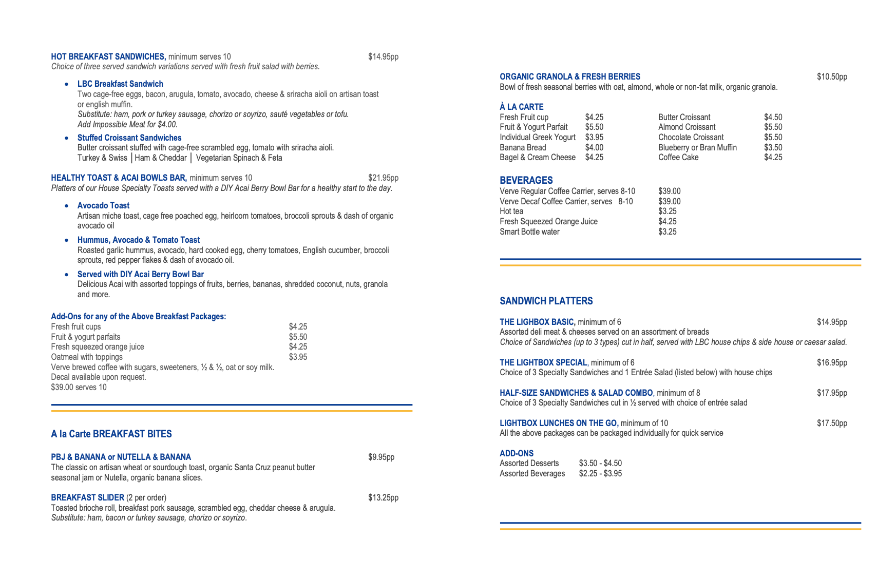 A menu for a restaurant with a lot of information on it