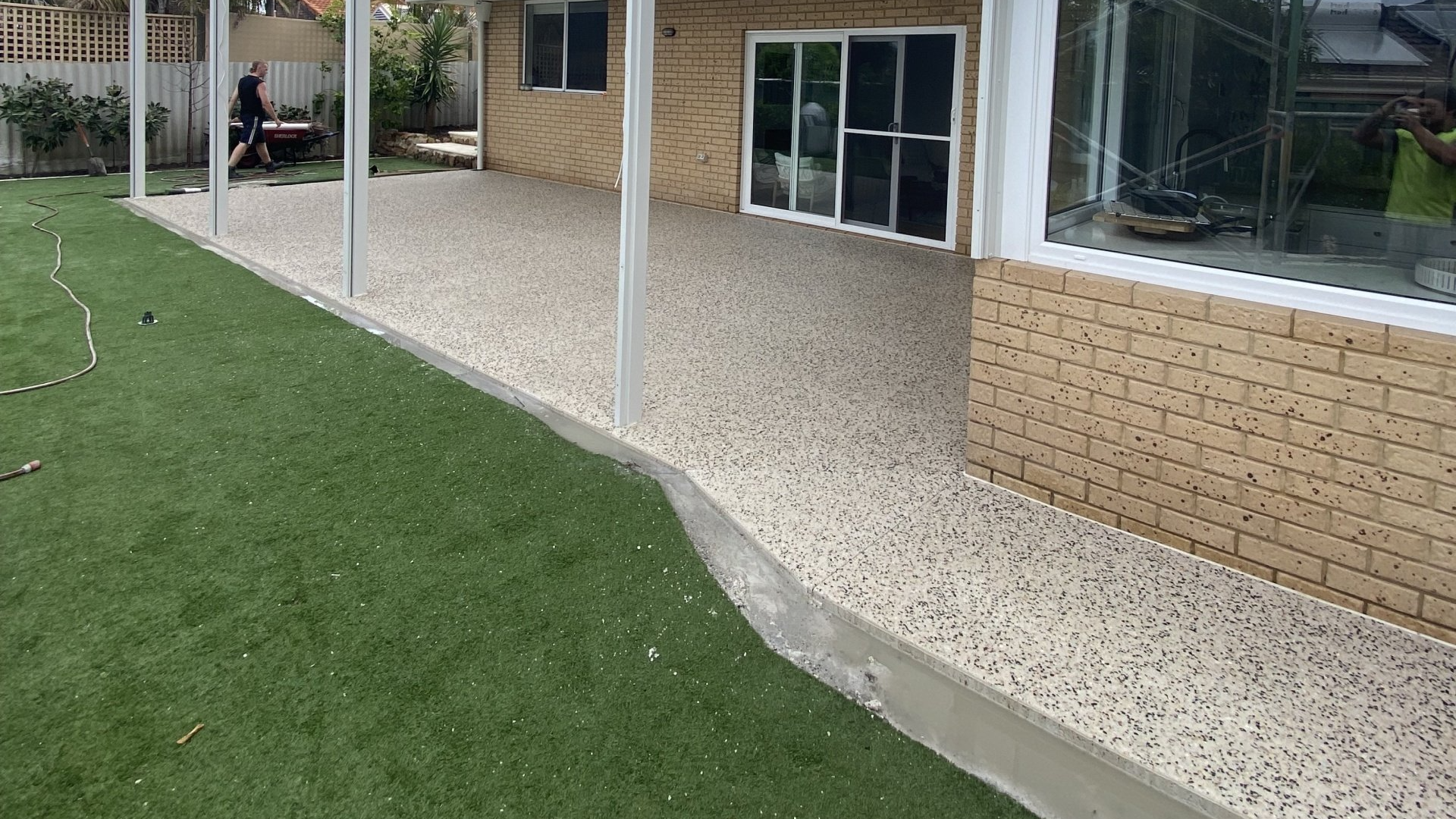 Honed Concrete under alfresco Honed Concrete under alfresco