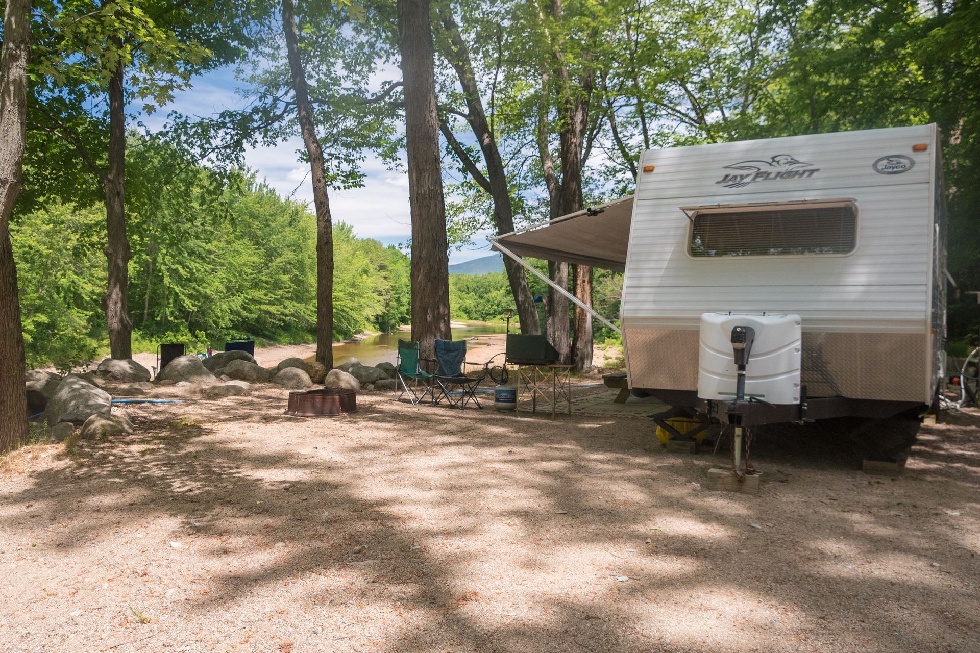 RV Parked in A Camping Ground