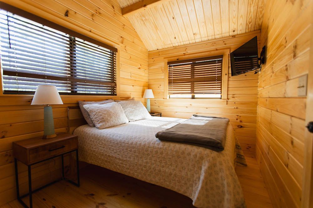 Bedroom in A Wooden Cabin