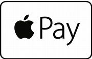 A black and white apple pay logo on a white background.
