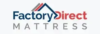 The factory direct mattress logo has a house on it.