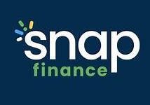 The snap finance logo is on a blue background.