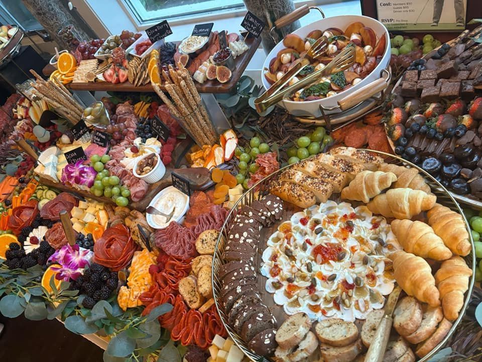 There are many different types of food on the table.