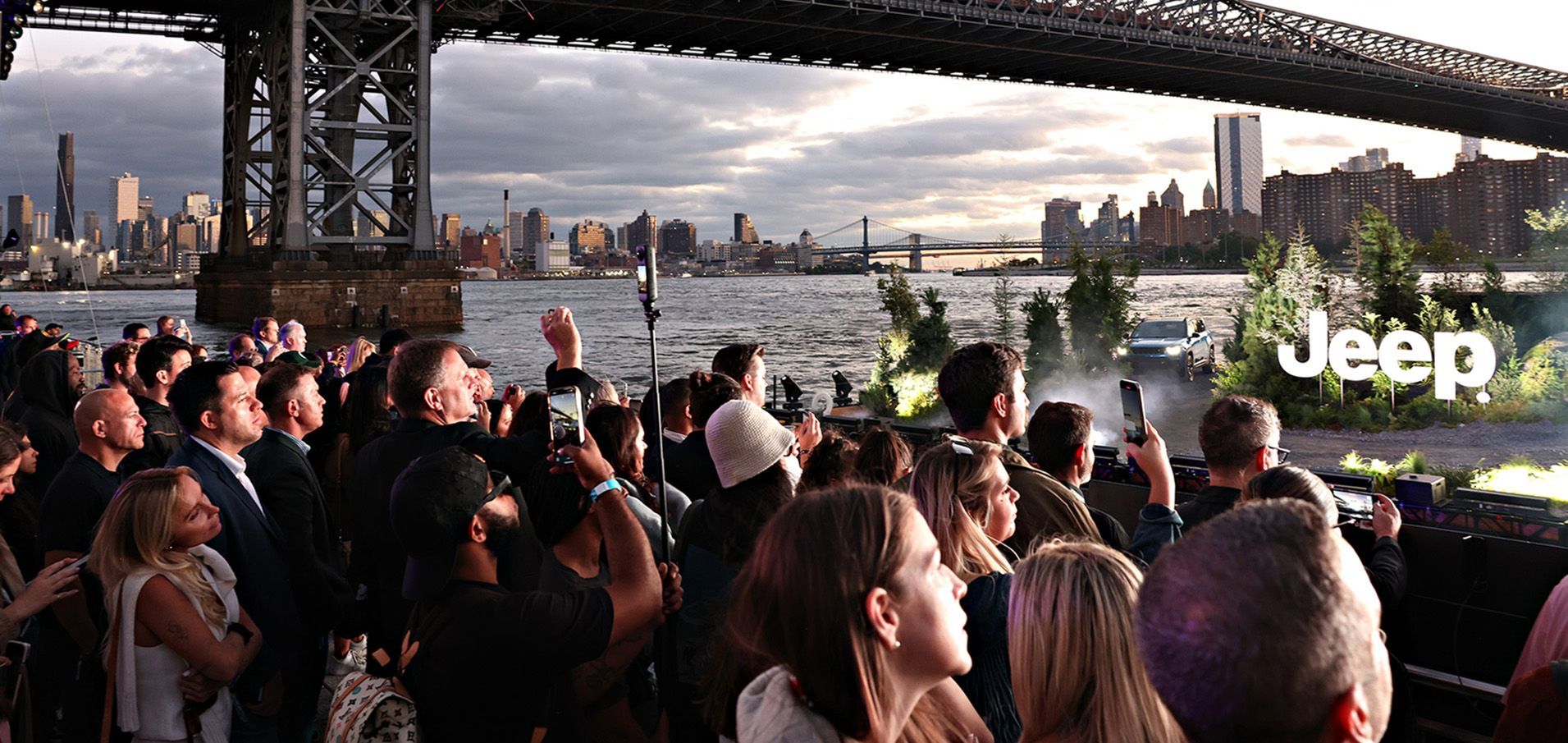 Jeep Cherokee launch event on the waterfront in Domino Park, Williamsburg, Brooklyn, New York Photo by Radhika Chalasani