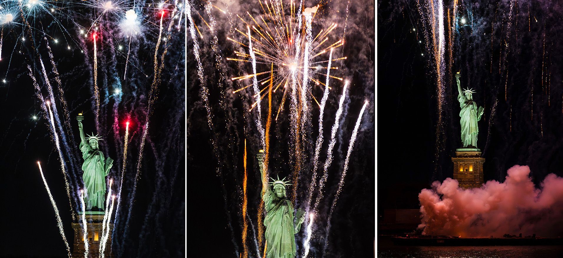 Fireworks over Statue of Liberty 