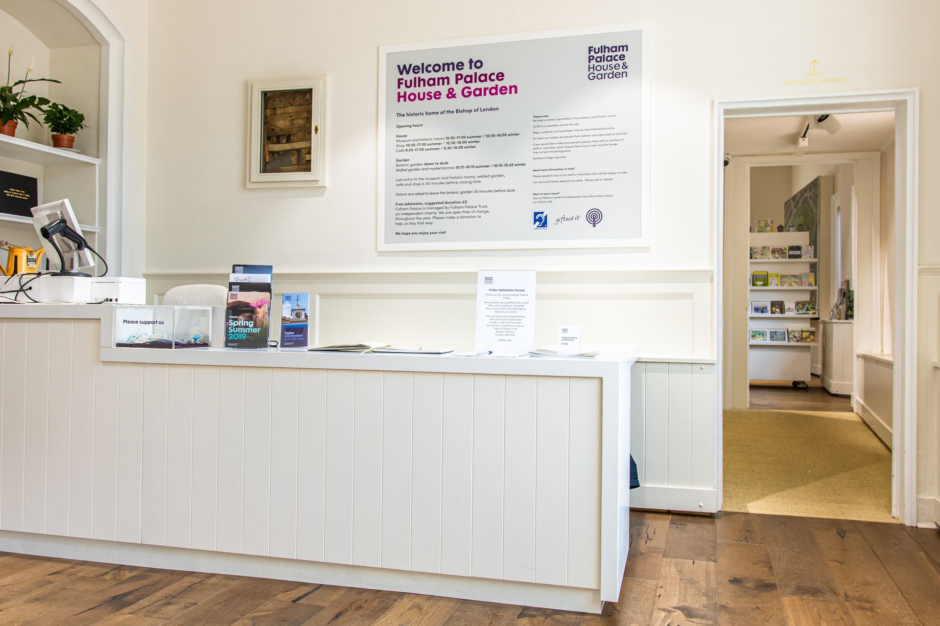 Fulham Palace Museum reception with New Engineered Oak Flooring flooring fitted