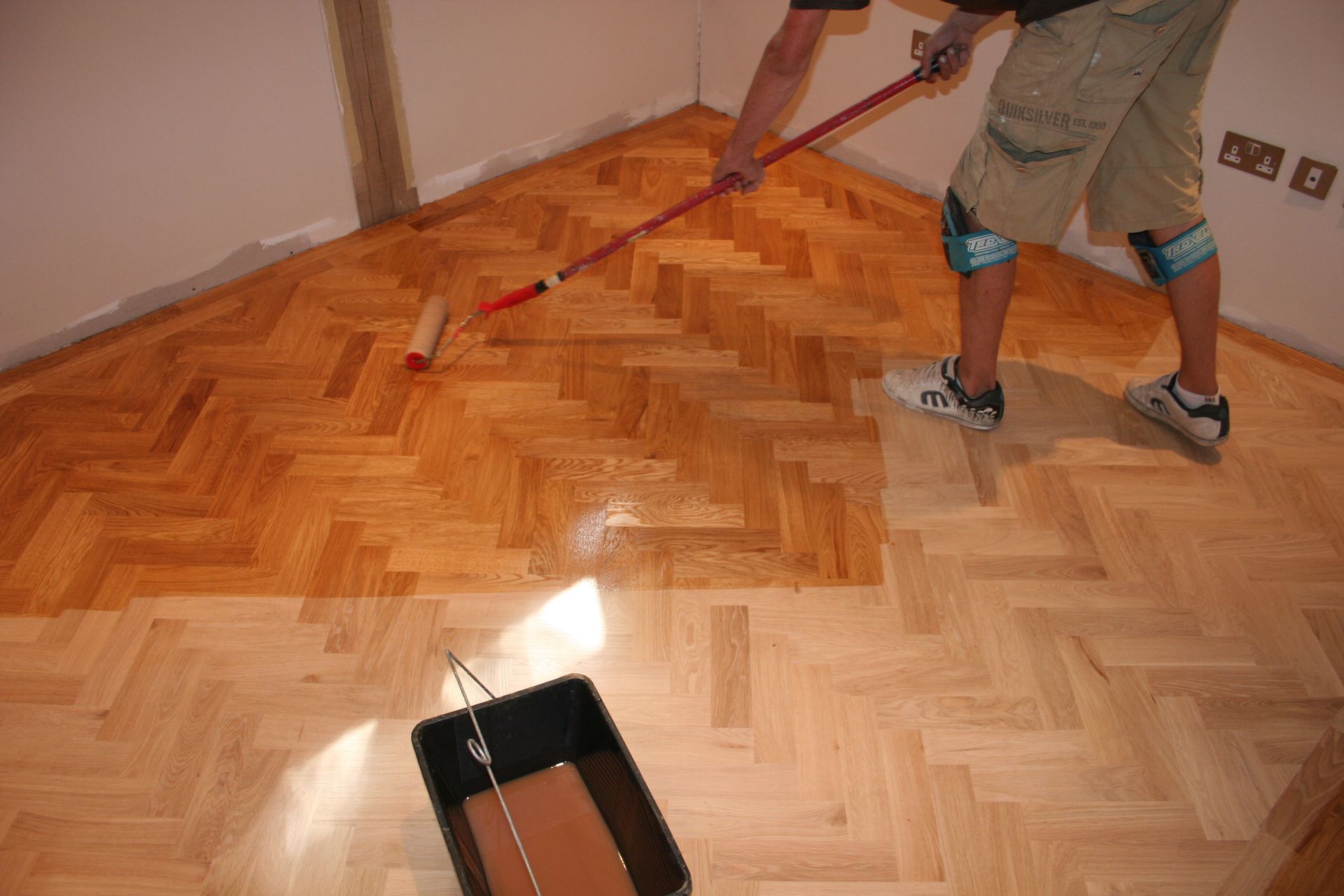 Wooden Flooring Getting Treated 
