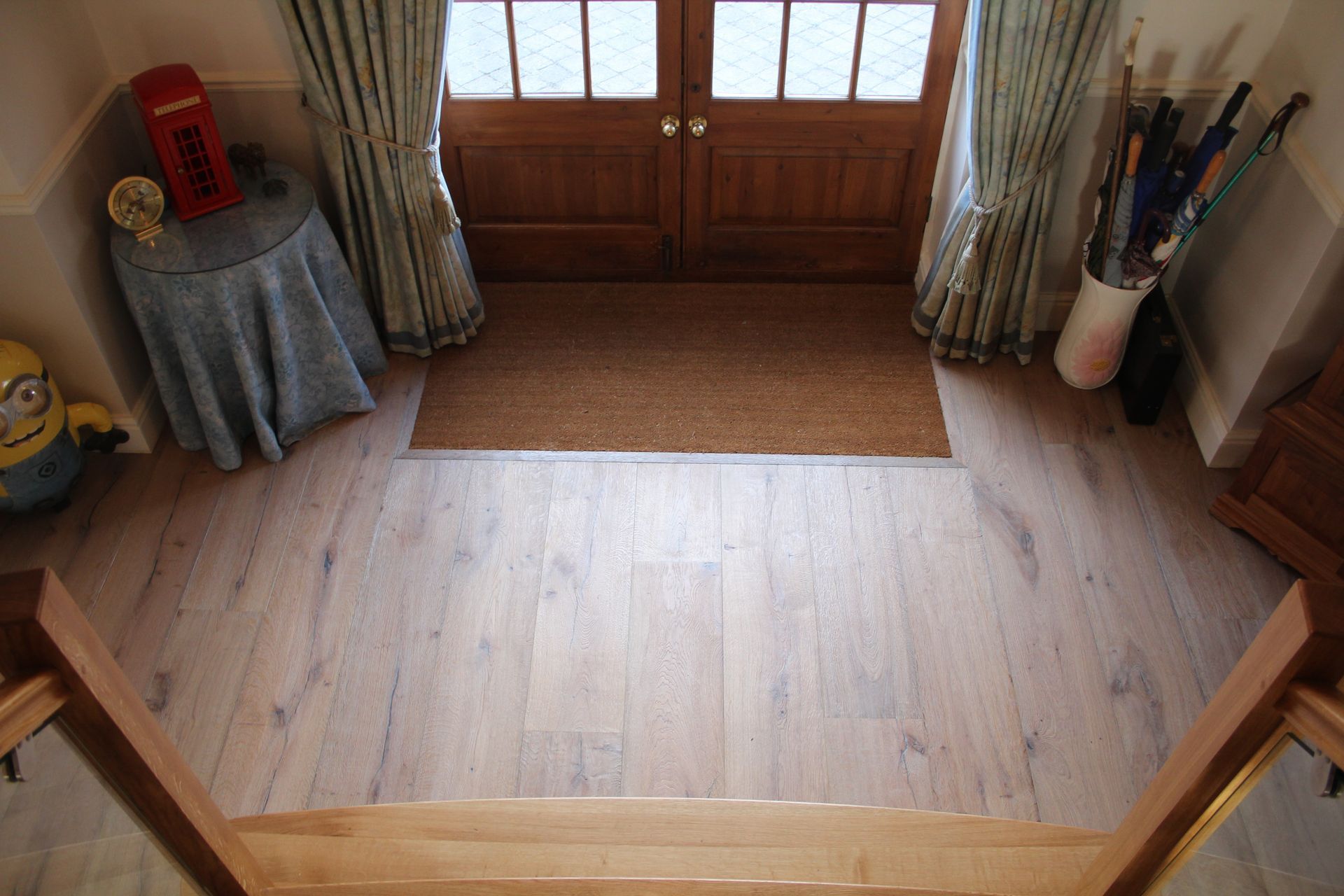 Great Easton Residence entrance fitted with Mock Reclaimed Oiled Oak