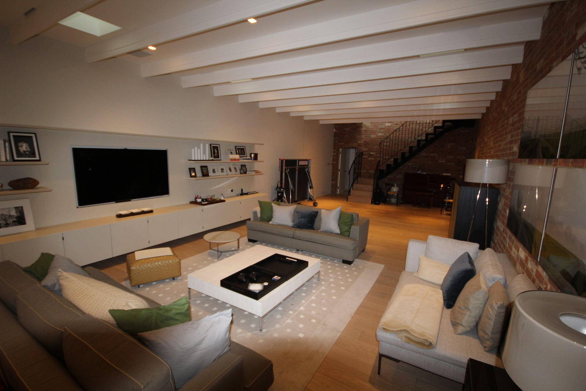 Lounge finished with Smoked Prime Grade Oak with Oil Finished flooring at Holland Park