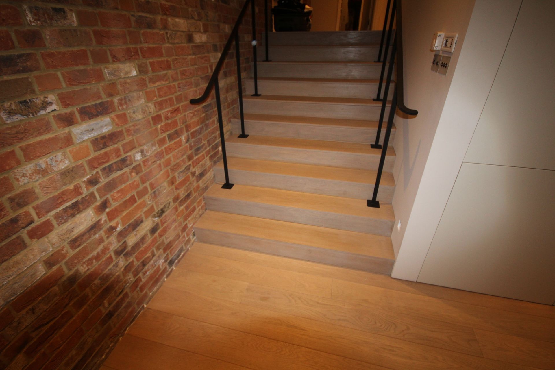Stairs cladded with Smoked Prime Grade Oak with Oil Finish at Holland Park