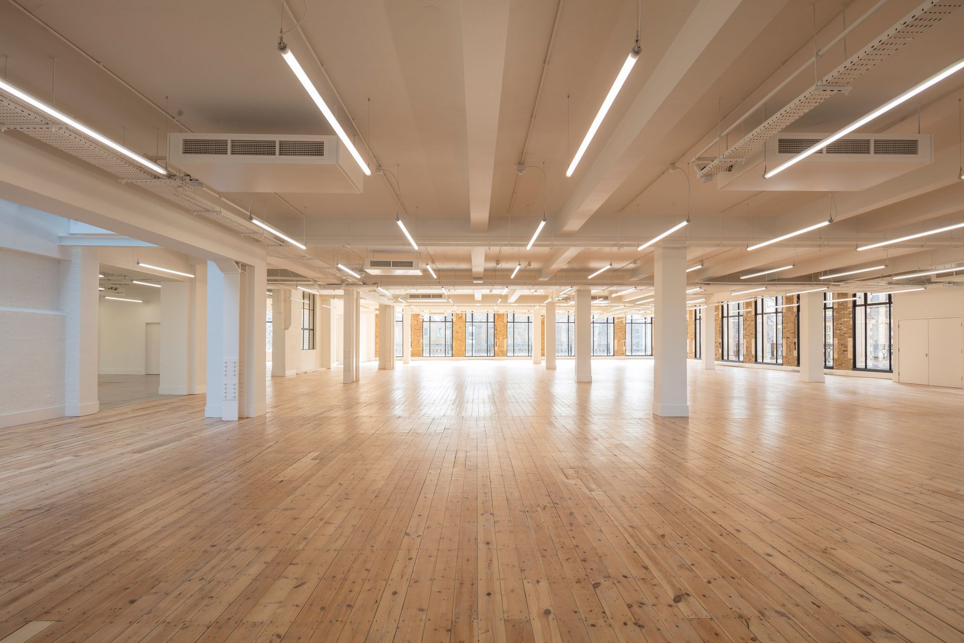 Open plan room at Department W with Clear Polyurethane Lacquer flooring