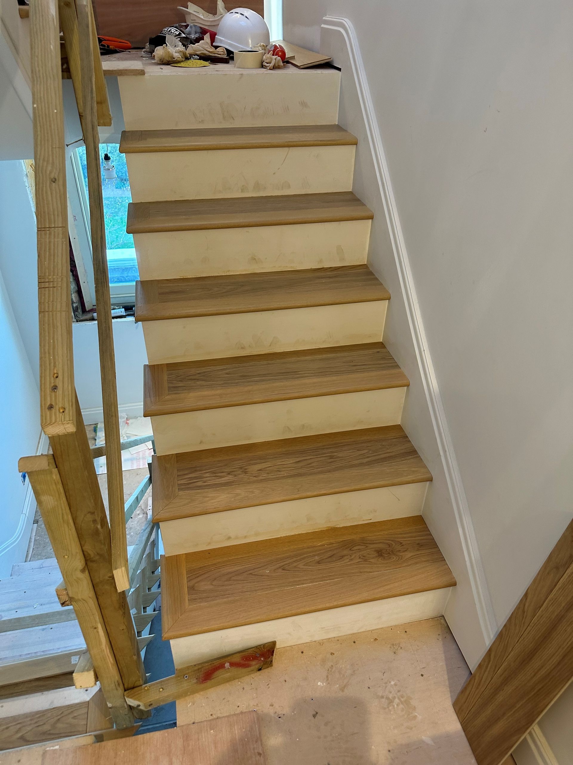 Staircase Tread being fitted by Dyfed Richards