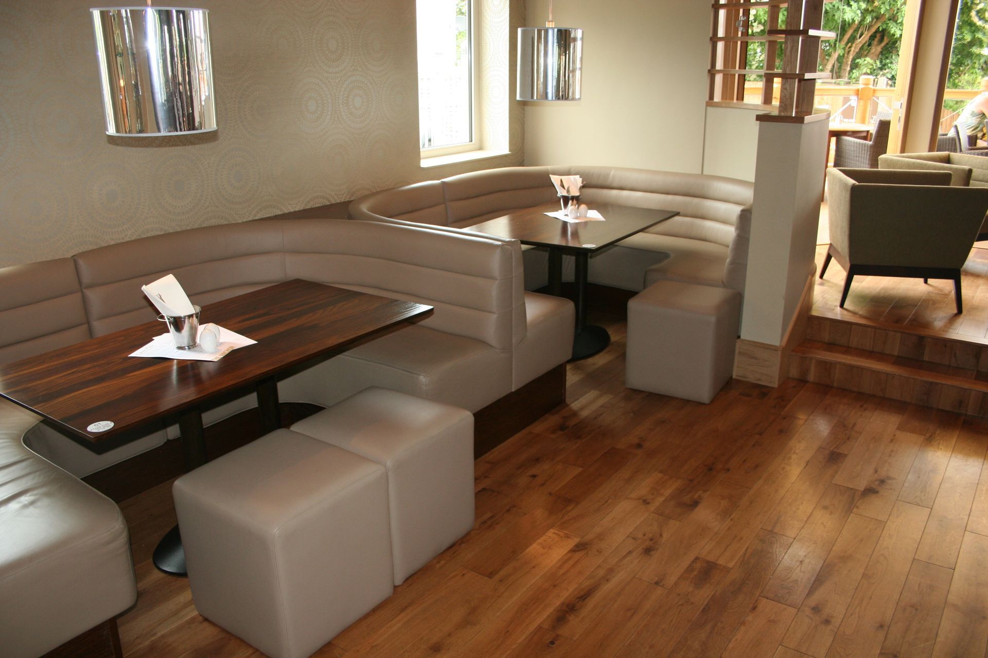 Character Grade Oak with Walnut Finish fitted at Public House lounge in Essex