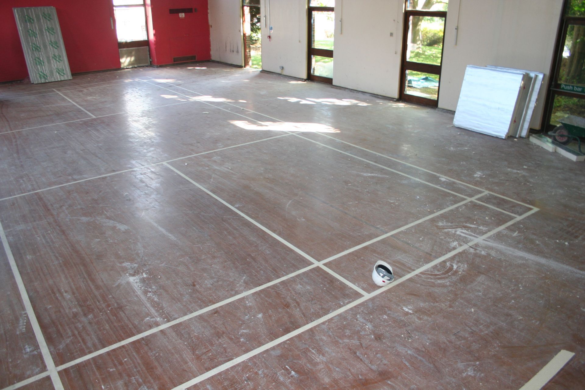 Before fitting flooring at Welwyn Civic Hall