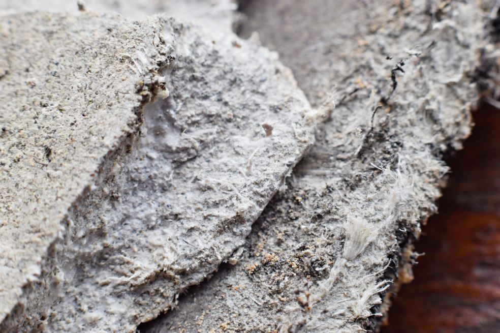 Close-up of a Textured, Gray, Fibrous Material; Possibly Asbestos — Brucic Construction in Dickson, ACT