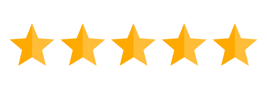 Vijf gouden sterren, wat staat voor een uitstekende beoordeling of recensie.