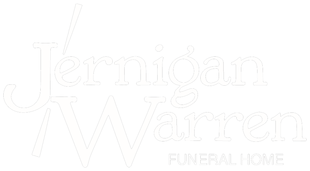 "Jennigan-Warren Funeral Home" written in an elegant, cursive script.