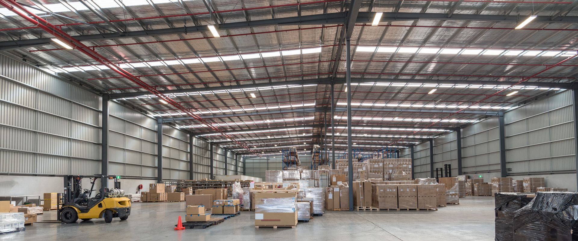 Interior of a logistics warehouse. Interior of a logistics warehouse.