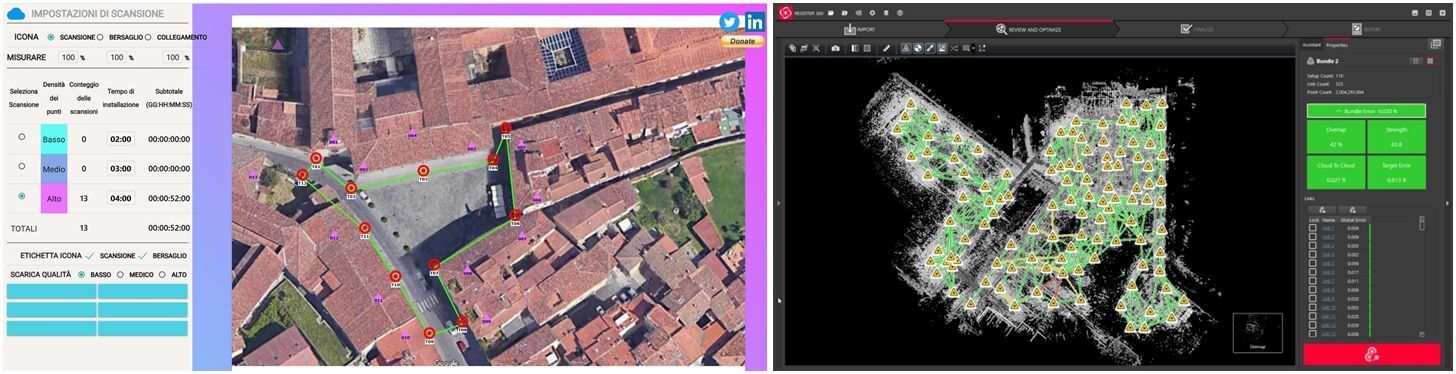 Tool per la pianificazione dei punti di scansione