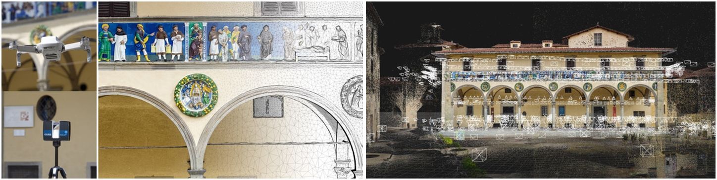 Rilievo Laser Scanner e Drone ( colore e bianco e nero )