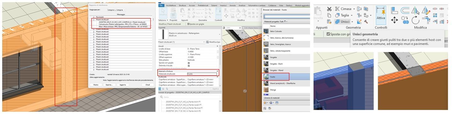 Interferenze BIM Revit, Vuoiti di Sottrazione, Bucature