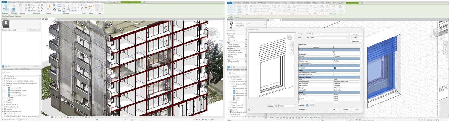 Nuvola Punti, Modellazione Revit, Georeferenza, Recap, Famiglie BIM