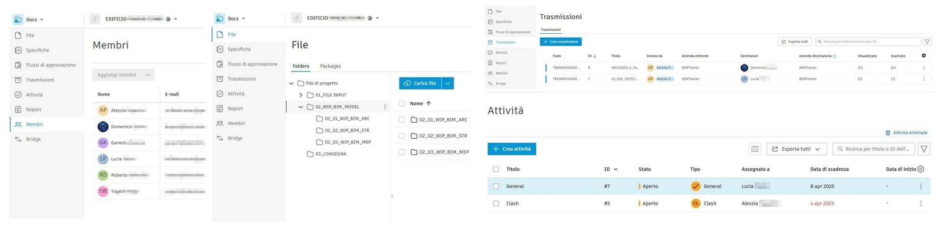 Funzioni principali ACC Docs