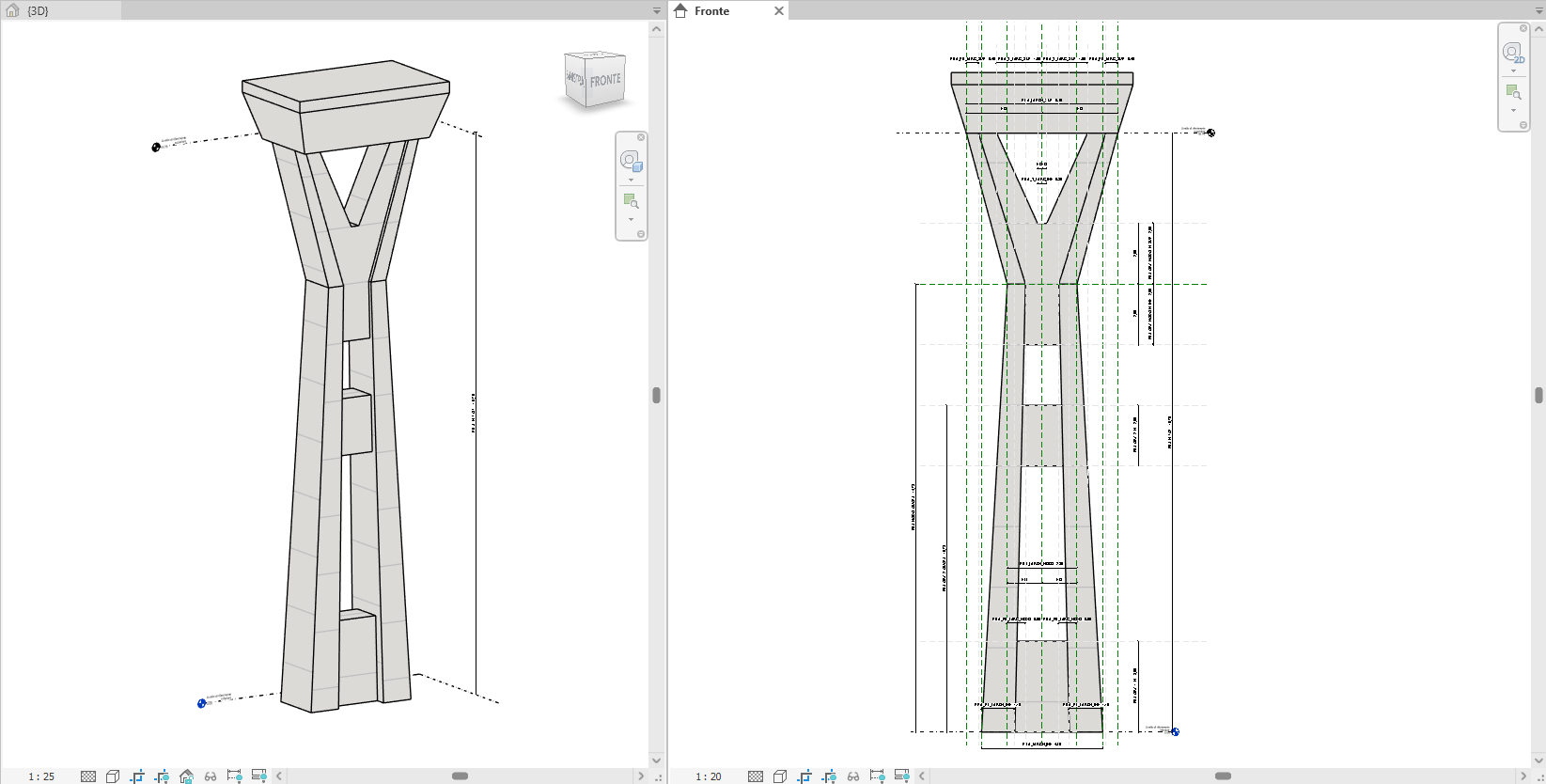 Pila - Famiglie Infrastrutturali BIM - Pulvino - Parametrizzazione Revit